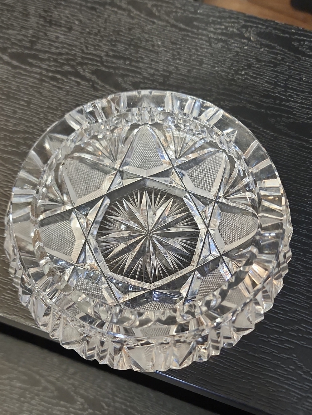 Heavy Bohemian Crystal Cigar Ashtray